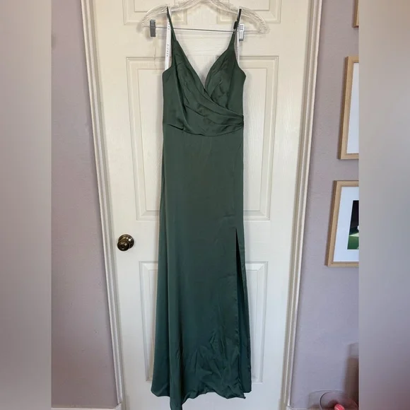 Azazie Dalilah Bridesmaid Dress in Eucalyptus Green - Picture 2 of 4